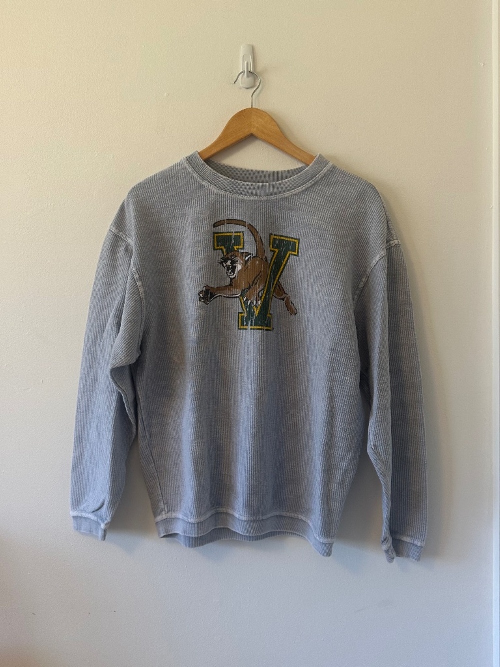 Chicka-d UVM University of Vermont Oversized Corded Crew | Size Small